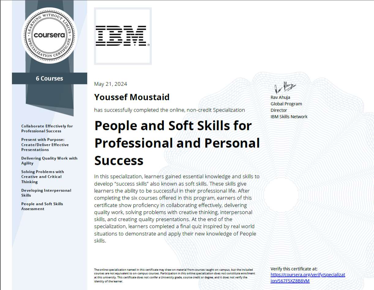 People and Soft Skills for Personal Success
